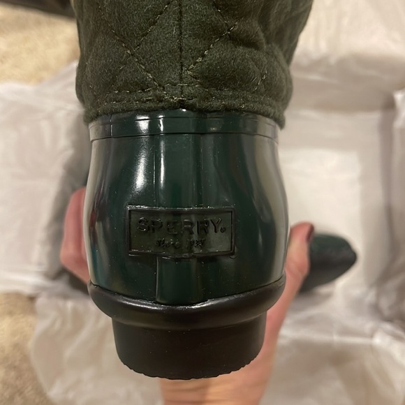 (NWT) Sperry Saltwater Women’s Wool Green Quilted Waterproof Boot - Picture 13 of 15